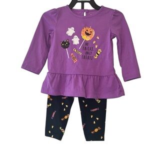 Carter’s child of mine Halloween top leggings outfit sz 12m nwt candy